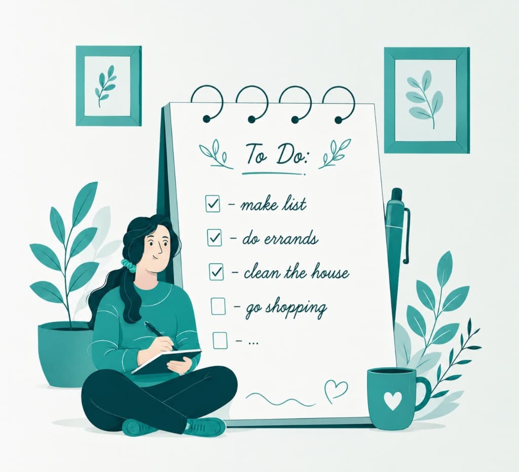 Illustration of an author planning and writing a book idea